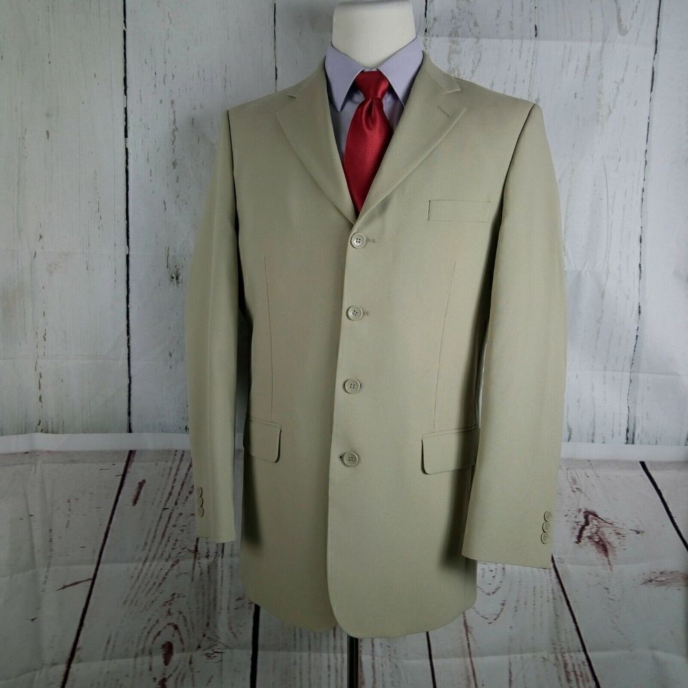 Giorgio Cerruti Men's 40L 4 Button Tan Beige Suit Blazer Sports Coat